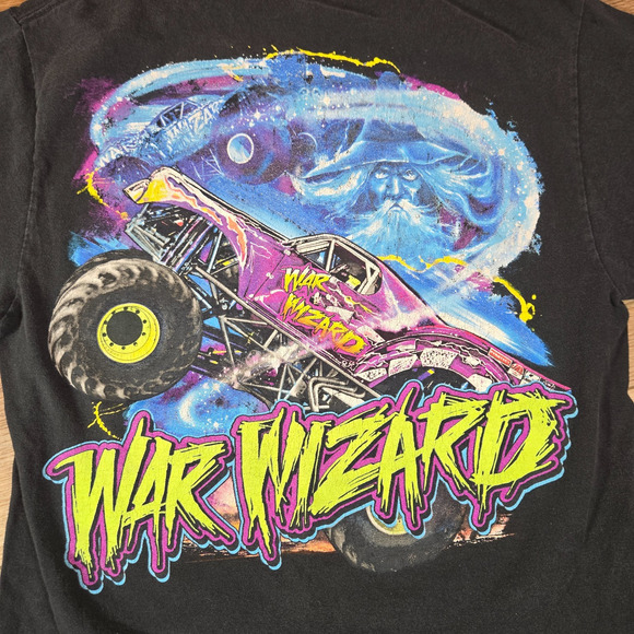 Monster Jam War Wizard T-Shirt Men’s Small Black Graphic Monster Truck Racing - Picture 8 of 8
